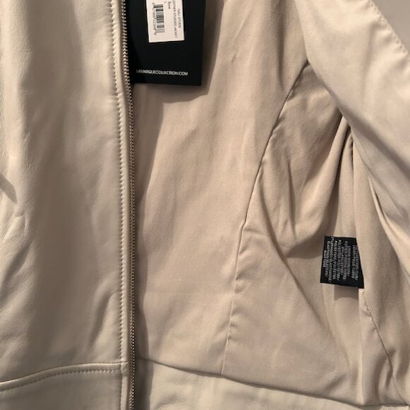 Anthropologie x Lamarque Gali Bone Leather Lined Studded Short Zip Jacket NEW L - Picture 7 of 16